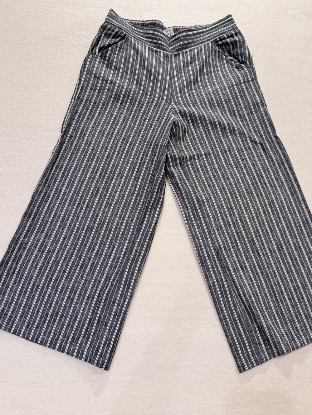 Max Studio Black and White Pinstripe Wide-Leg Pants
